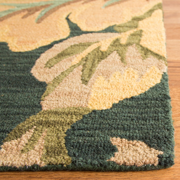 World Menagerie Arber Handmade Wool Green/Brown Rug & Reviews Wayfair